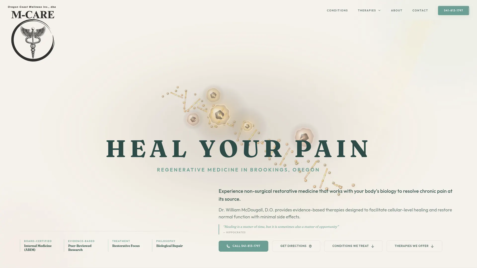 M-Care website designed by Nathan